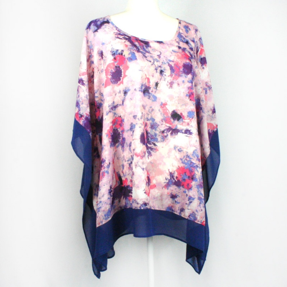 Ava & Viv Floral Poncho Top - Picture 6 of 6